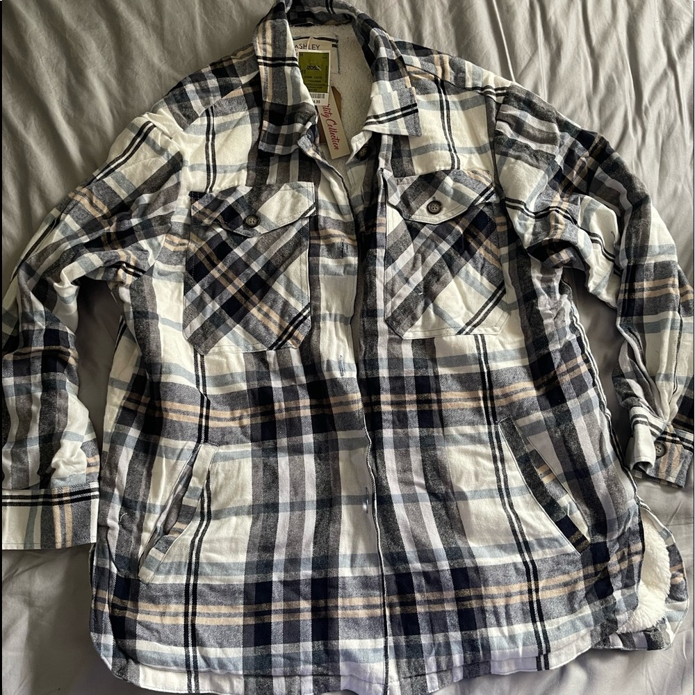 Plaid flannel super soft jacket size xl juniors